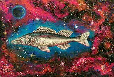 Original Surrealism Fish Paintings by Alessio Hassan Alì