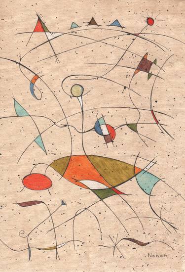 Original Geometric Abstract Drawing by Ken Nahan