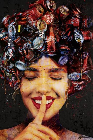 Original Street Art Women Collage by Jorien Stel