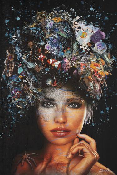 Original Surrealism Women Collage by Jorien Stel