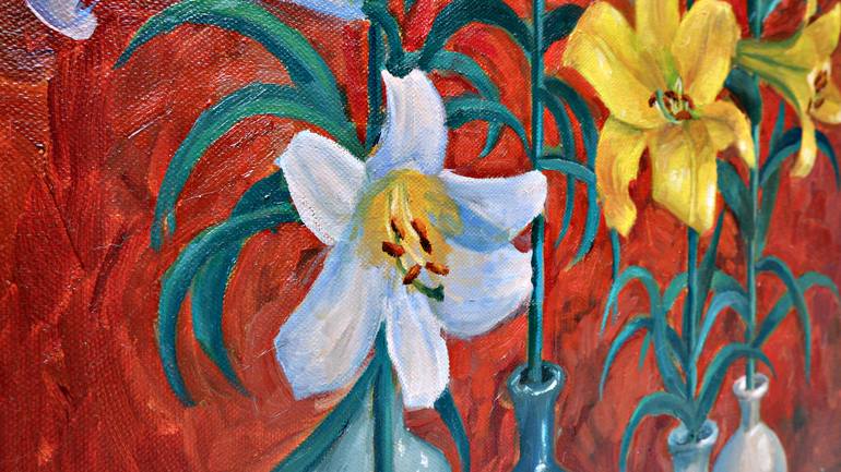 Original Fine Art Floral Painting by Mim Haus