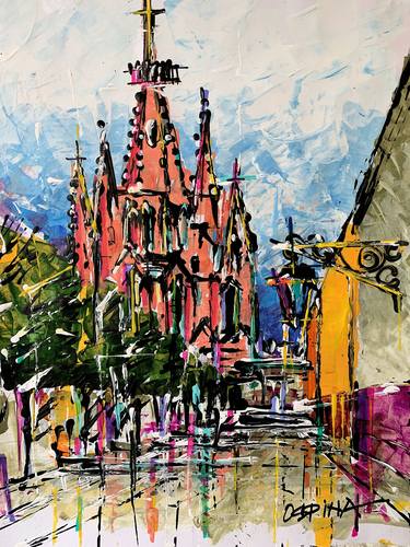 Original Expressionism Architecture Paintings by Carlos Ospina