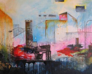 Original Abstract Architecture Paintings by Jeanne Krabbendam