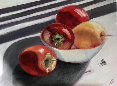 Original oil painting, still life apples "Easy trophy" thumb