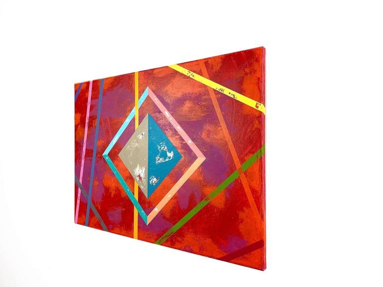 Original geometric Abstract Painting by Ewa Janowska