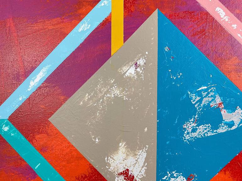 Original geometric Abstract Painting by Ewa Janowska