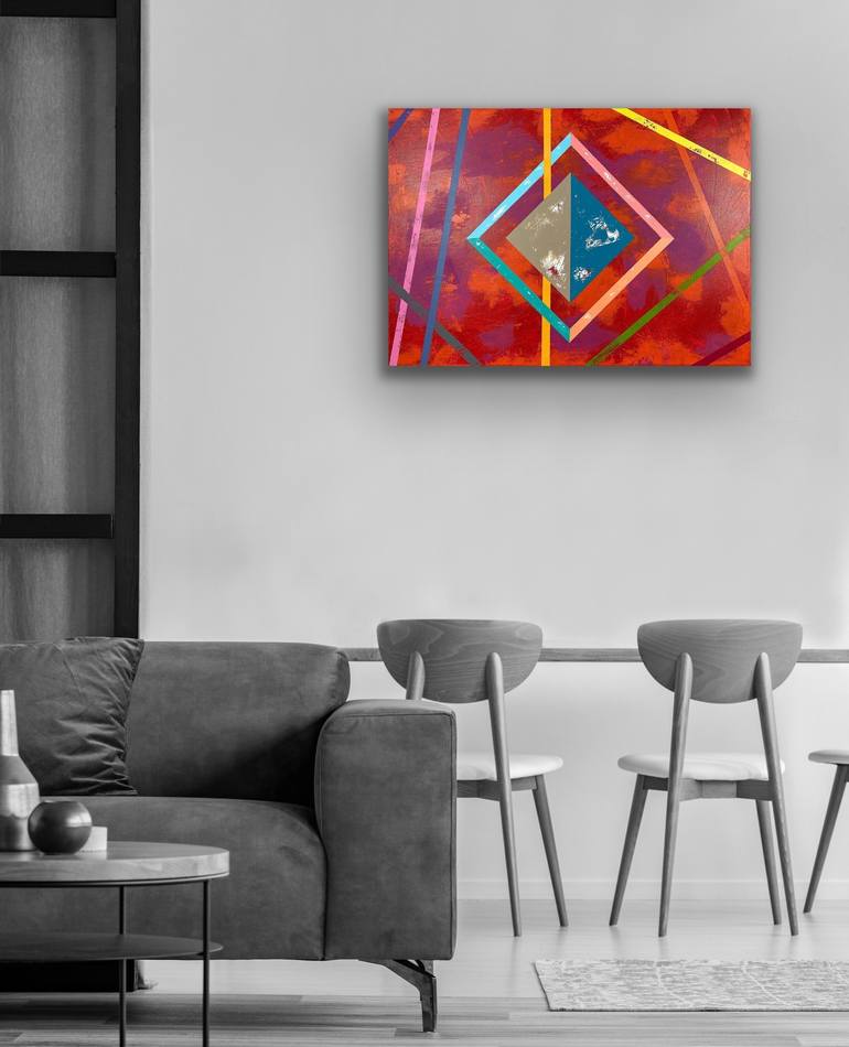 Original geometric Abstract Painting by Ewa Janowska