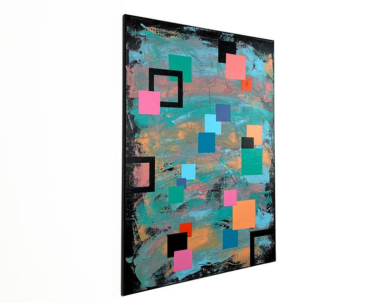 Original geometric abstract Abstract Painting by Ewa Janowska