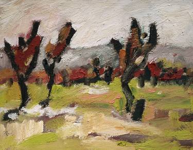 Ménerbes, Luberon. Cherry trees in early springtime in Provence. thumb