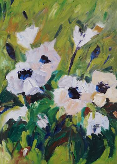 Original Expressionism Floral Paintings by Miriam Hartmann