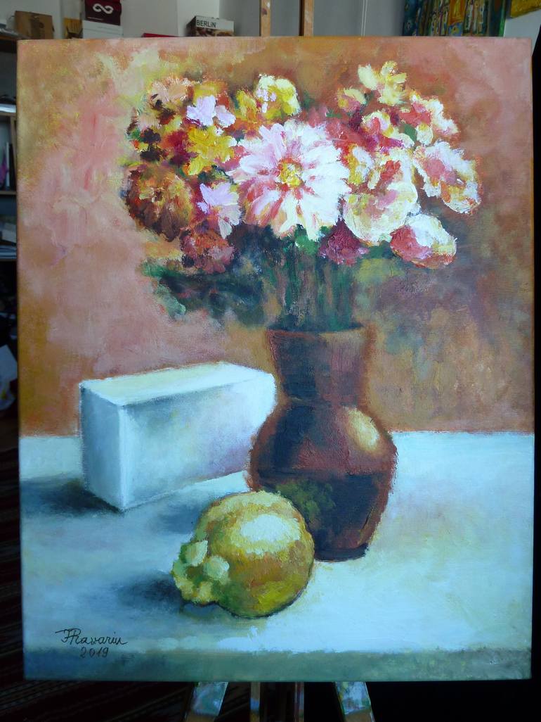 Original Impressionism Still Life Painting by Florina Ravariu