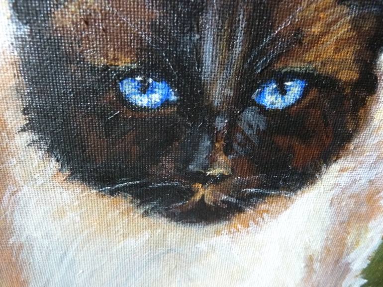 Original Impressionism Cats Painting by Florina Ravariu