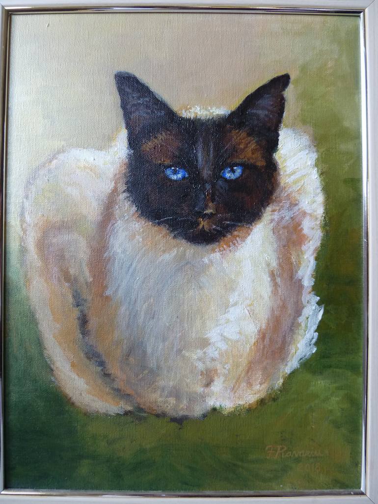 Original Impressionism Cats Painting by Florina Ravariu