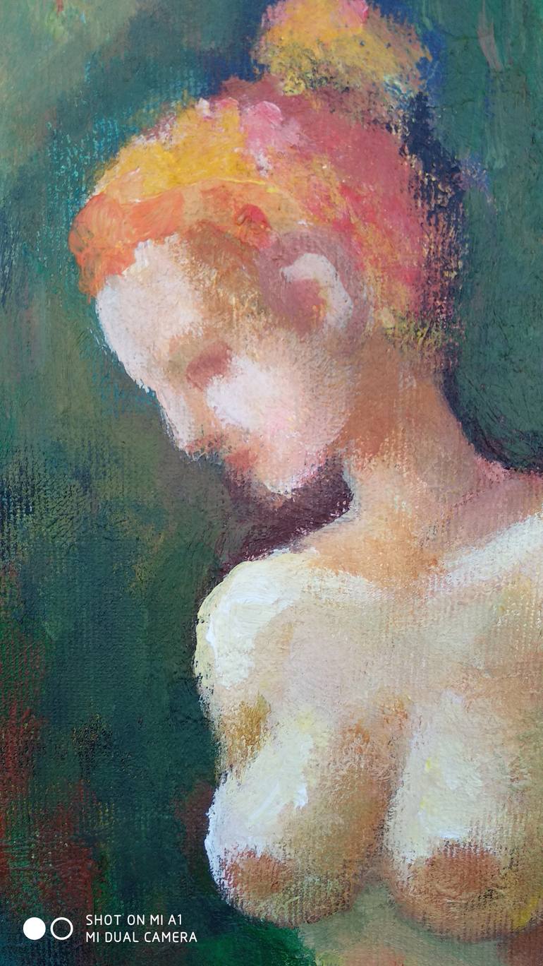 Original Impressionism Nude Painting by Florina Ravariu