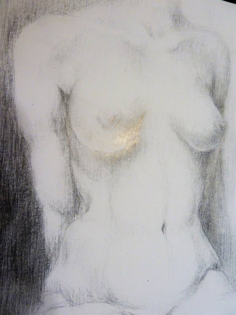 Original Fine Art Nude Drawing by Florina Ravariu