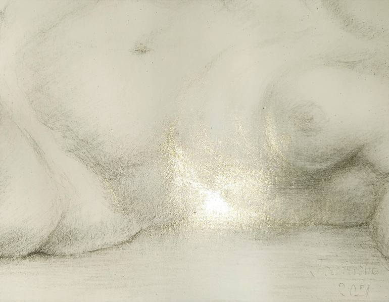 Original Figurative Nude Drawing by Florina Ravariu