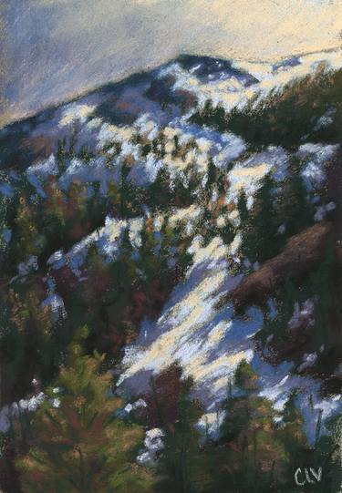 Midway Rocky Mountain Pastel Painting thumb
