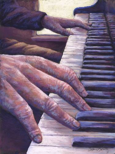 The Piano Man Pastel Music Painting thumb