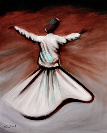 Ecstatic Embrace Rumi Whirling Dervish Sufi Abstract thumb