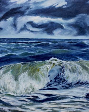 Print of Realism Seascape Paintings by Muhammad Suleman Rehman