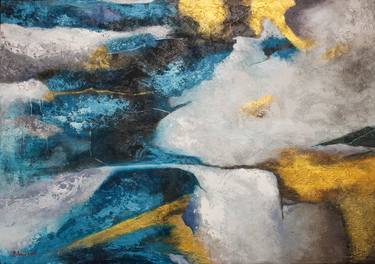 Lustrous Azure Luxurious Modern Abstract thumb