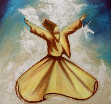Dervish's Solace Sufi whirling dervish Abstract thumb