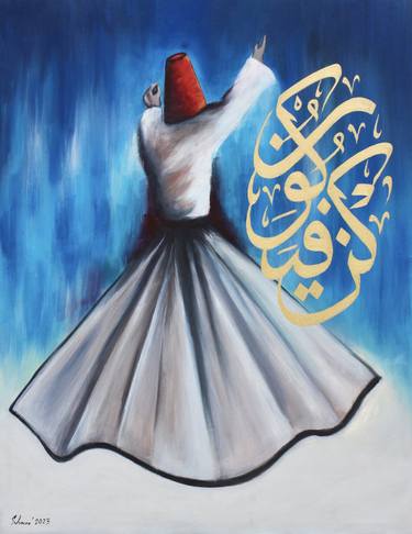 Kun faya kun sufi whirling derivsh painting thumb