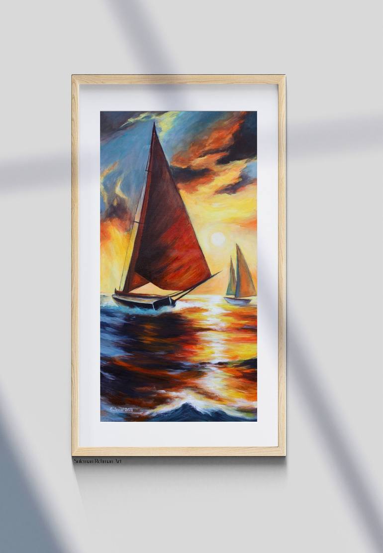 Original Realism Seascape Painting by Muhammad Suleman Rehman