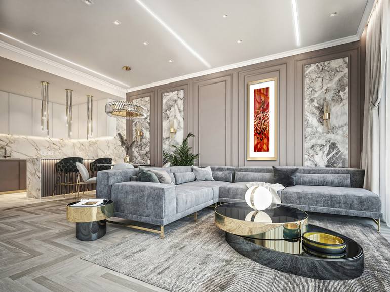 Original Abstract Calligraphy Painting by Muhammad Suleman Rehman