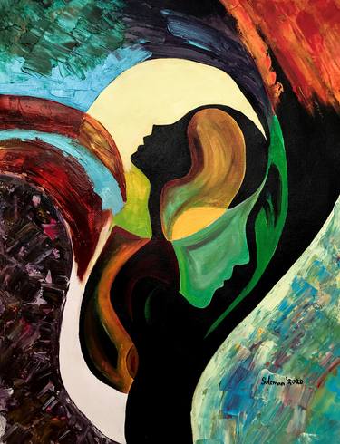 Original Abstract Women Paintings by Muhammad Suleman Rehman
