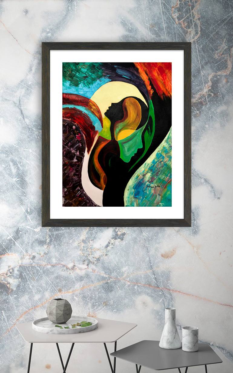 Original Abstract Women Painting by Muhammad Suleman Rehman