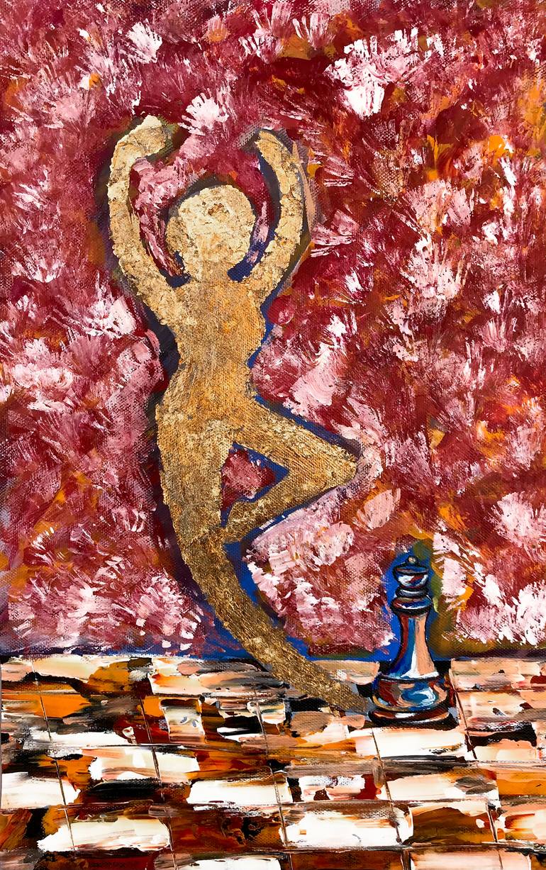 Original Other Painting by Muhammad Suleman Rehman | Abstract Art on Canvas | The Queen's Gambit