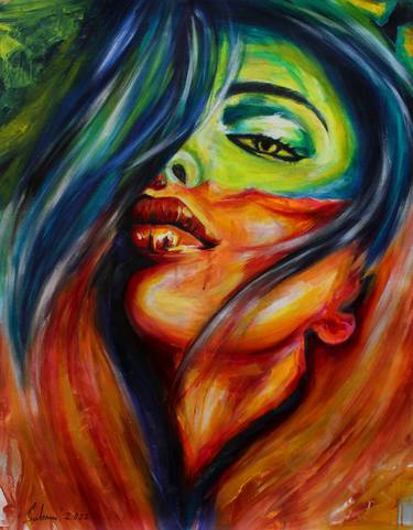 Print of Abstract Women Paintings by Muhammad Suleman Rehman