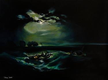 Print of Expressionism Seascape Paintings by Muhammad Suleman Rehman