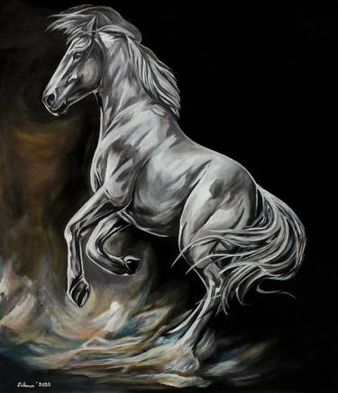 Print of Abstract Horse Paintings by Muhammad Suleman Rehman