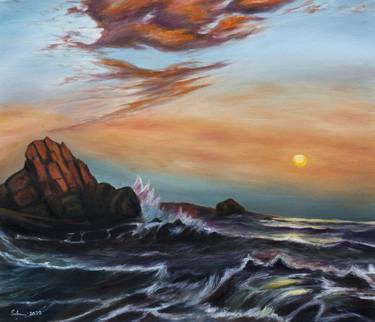 Print of Seascape Paintings by Muhammad Suleman Rehman
