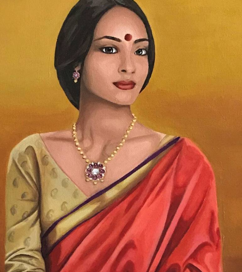 Original Portrait Painting by Amrita Tandon