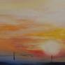 this painting represents a sunset that I photographed during a trip
