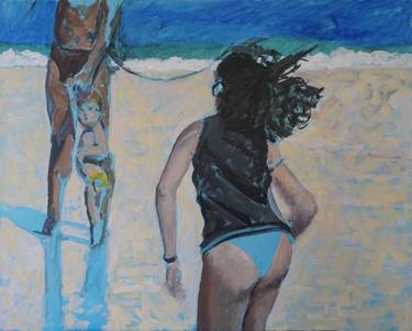 Original Expressionism Beach Paintings by ANTHONY PALLISER