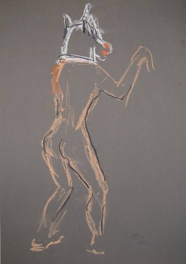 Original Expressionism Nude Drawings by Ellen Fasthuber-Huemer