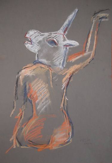 Original Expressionism Nude Drawings by Ellen Fasthuber-Huemer