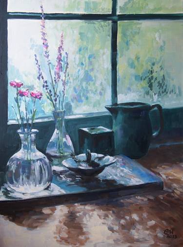 Original Impressionism Still Life Paintings by Ellen Fasthuber-Huemer