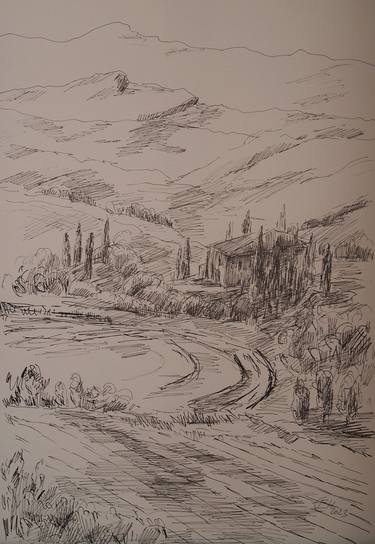 Sketch for "Tuscan Landscape" thumb