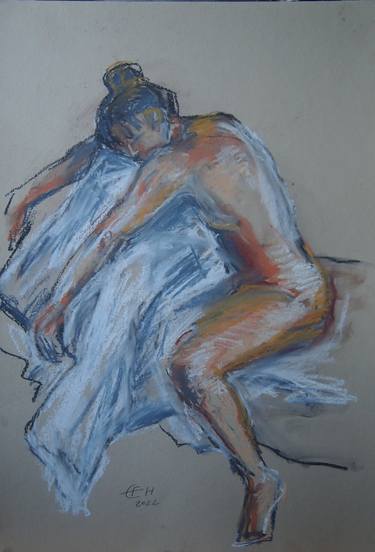 Original Expressionism Nude Drawings by Ellen Fasthuber-Huemer