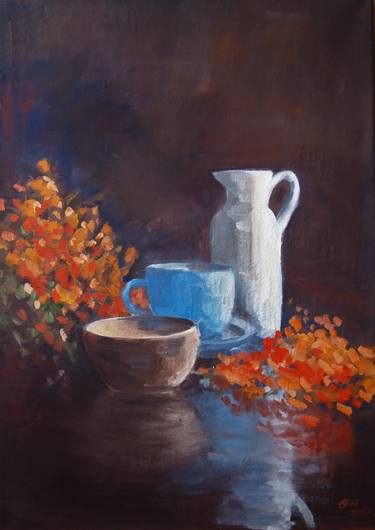 Original Impressionism Still Life Paintings by Ellen Fasthuber-Huemer