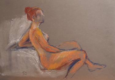 Original Expressionism Nude Drawings by Ellen Fasthuber-Huemer