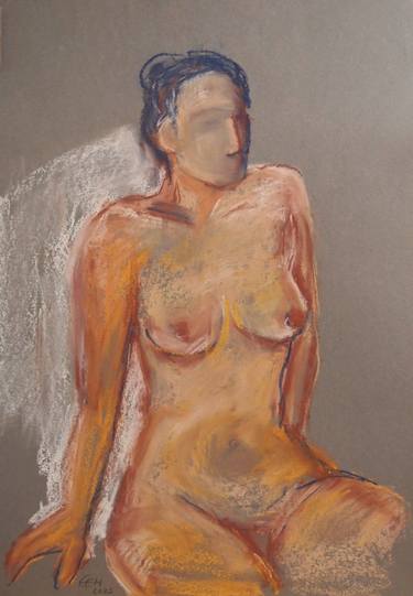 Original Expressionism Nude Drawings by Ellen Fasthuber-Huemer