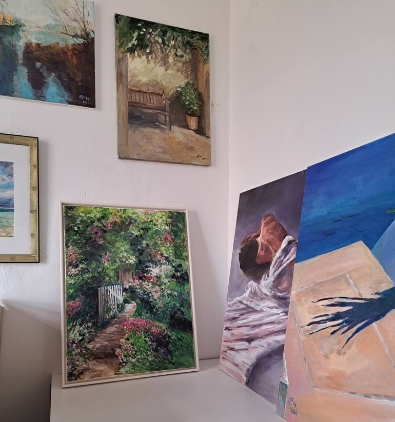 Original Impressionism Garden Painting by Ellen Fasthuber-Huemer 