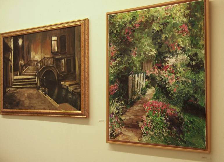 Original Impressionism Garden Painting by Ellen Fasthuber-Huemer 