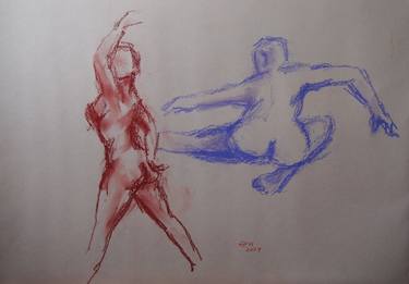 Original Expressionism Nude Drawings by Ellen Fasthuber-Huemer